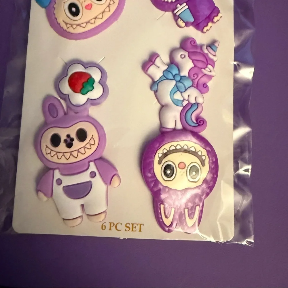 ✨✨5/$10✨✨ 6pc Labubu Shoe Charms for Crocs Style - Monster Bunny Lot New